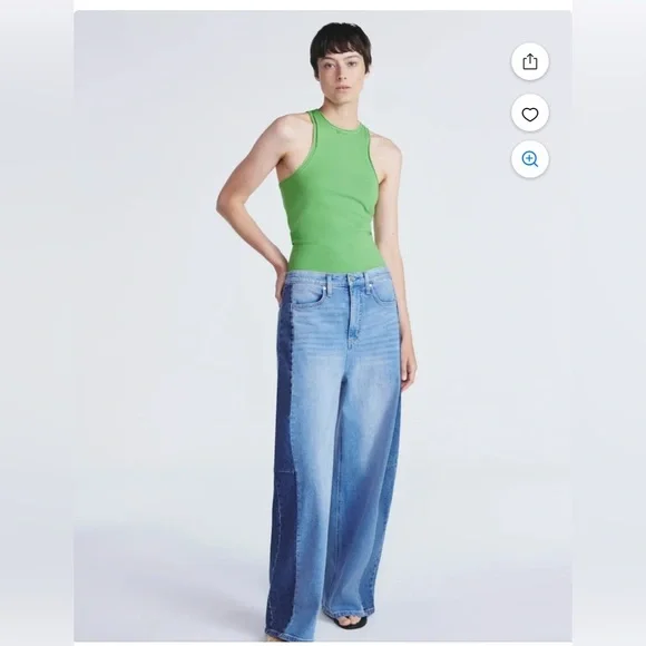 NWT Scoop 2-Tone Baggy Barrel Jeans - Picture 1 of 4